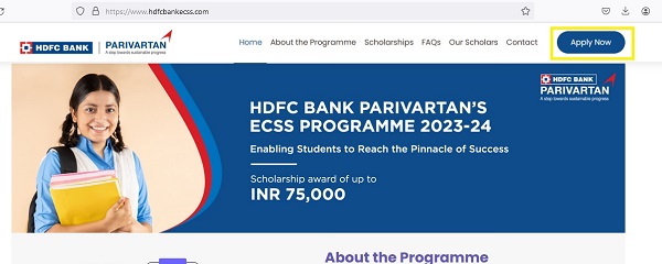 HDFC Bank Parivartan's Educational Crisis Scholarship Support (ECSS) Programme